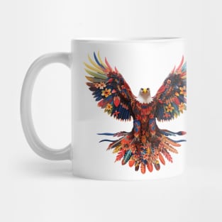 Abstract Floral Eagle Silhouette Mug